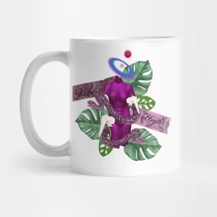 Vibe high Greek  stone and nature with snakes and trippy flower 3 purple Mug